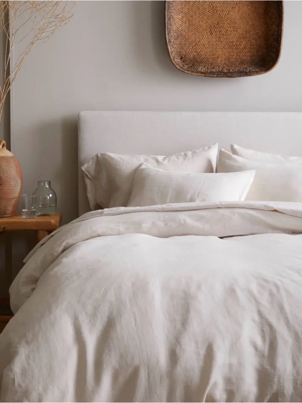 Quince Linen Duvet Cover Set Full/Queen Sand 3pc 100% Flax NWOT